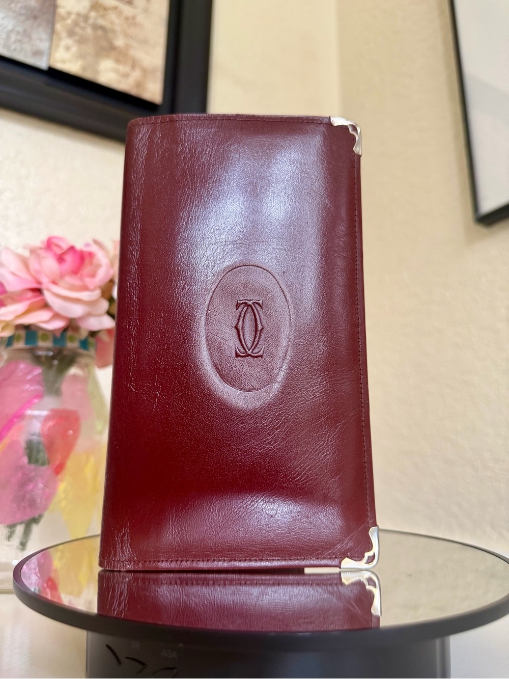 Must de Cartier Bordeaux Burgundy Leather Long Wallet